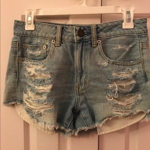 high rise jean shorts